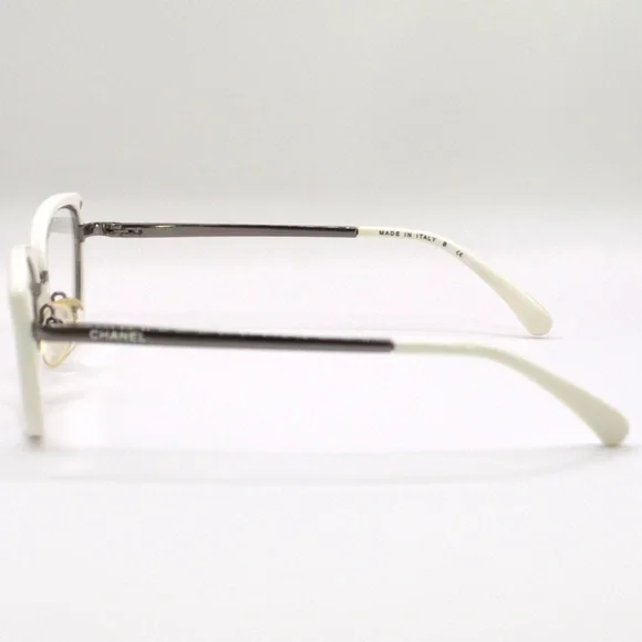 Chanel Women’s Eyeglasses | White & Silver Frame | 50-18-135 | Made in Italy - Picture 7 of 12